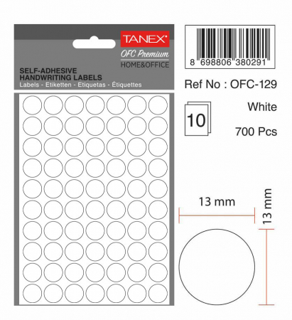 ETICHETE ROTUNDE 13MM ALBE 700/TIPLA TANEX [1]