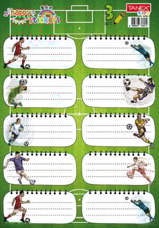 Produse si rechizite scolare - ETICHETE SCOLARE 30/SET FOTBAL TLS-804 TANEX