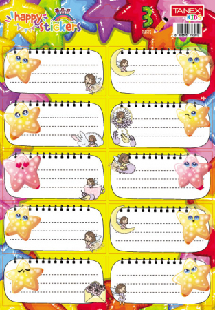 Produse si rechizite scolare - ETICHETE SCOLARE 30/SET STARS TLS-822 TANEX