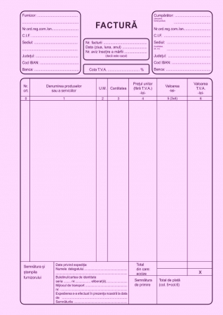 Facturier autocopiativ cu TVA, A4 , 3 ex.(3 x 50 seturi)  personalizat [1]