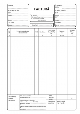 Hartie si articole din hartie - Facturier autocopiativ cu TVA, A4 , 3 ex.(3 x 50 seturi)  personalizat