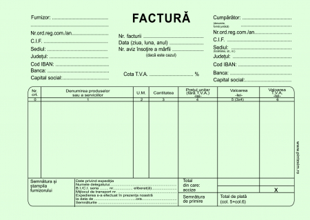 Facturier autocopiativ cu TVA, A5 , 3 ex.(3 x 50 seturi) - personalizat [2]