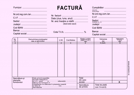 Facturier autocopiativ cu TVA, A5 , 3 ex.(3 x 50 seturi) - personalizat [1]