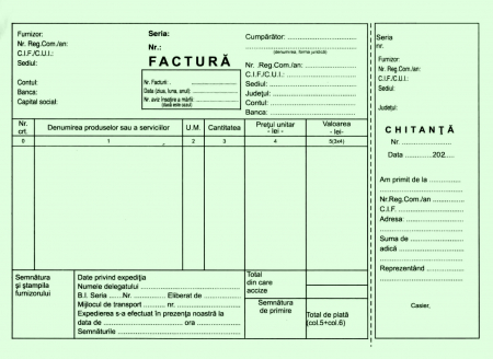 Facturier autocopiativ fara TVA, A5 si chitanta , 3 ex.(3 x 50 seturi) - personalizat [2]