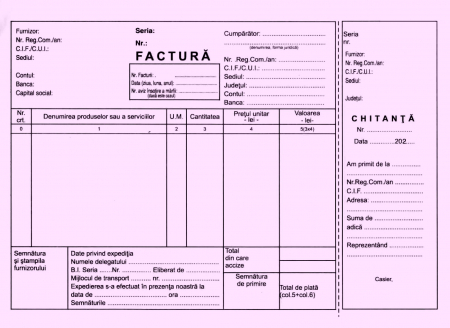 Facturier autocopiativ fara TVA, A5 si chitanta , 3 ex.(3 x 50 seturi) - personalizat [1]