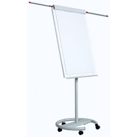 Comunicare si prezentare - Flipchart magnetic, 100 x 70 cm, cu brate laterale, cu rotile, Optima Vision