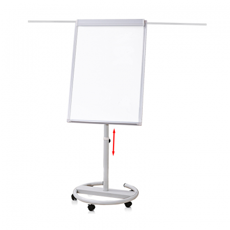 Comunicare si prezentare - Flipchart magnetic cu brate extensibile, rama aluminiu, suport mobil rotund cu 5 rotile  70 x 100 cm 