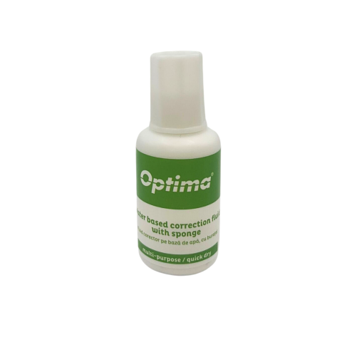 Instrumente de corectura - Fluid corector Optima, 20ml, cu pensula, pe baza de apa (garantie 3 ani)