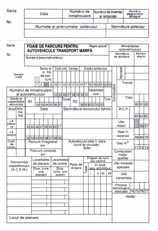 Hartie si articole din hartie - Foaie de parcurs autovehicule marfa, A5 - fata/verso