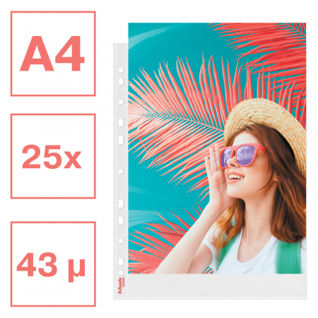 FOLIE PROTECTIE A4 43 MICRONI 25/SET RECICLABILA COLOUR'BREEZE ESSELTE [2]