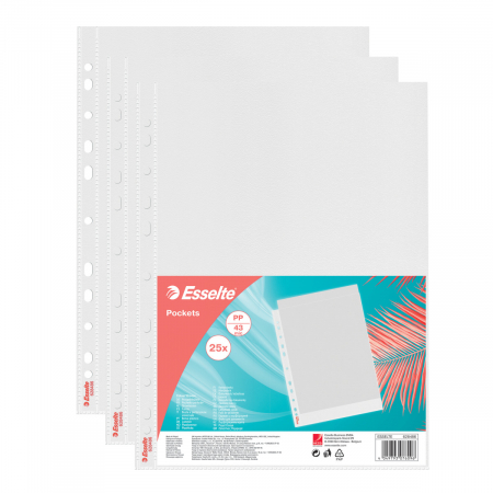 FOLIE PROTECTIE A4 43 MICRONI 25/SET RECICLABILA COLOUR'BREEZE ESSELTE [3]