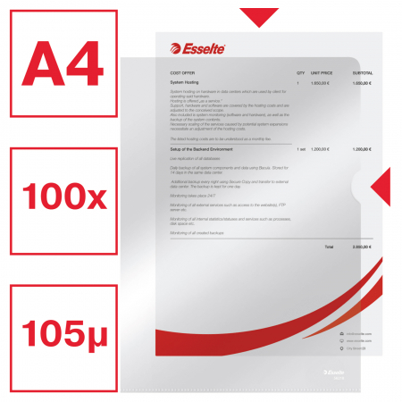 FOLIE PROTECTIE A4 CRISTAL 105 MICRONI 100/TOP DESCHIDERE L ESSELTE [1]