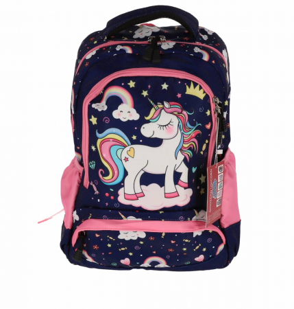 Ghiozdane si genti scolare - GHIOZDAN CL 0 SF UNICORN BLEUMARIN HAPPY 3 FERMOARE PIGNA