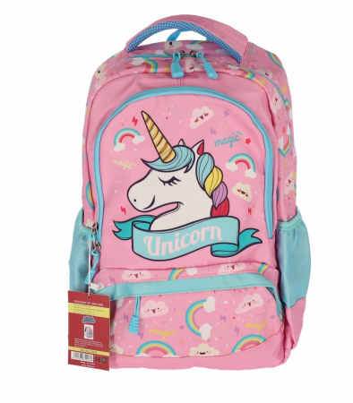 Ghiozdane si genti scolare - GHIOZDAN CL 0 SF UNICORN ROZ 3 FERMOARE PIGNA