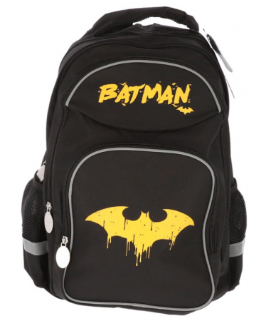 Produse si rechizite scolare - GHIOZDAN GIMNAZIU BATMAN NEGRU 3 FERMOARE PIGNA