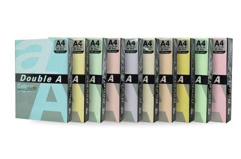 Hartie color pentru copiator - Hartie color pentru copiator A4, 80gsm, 100coli/top, Double A - 5 culori pastel asortate