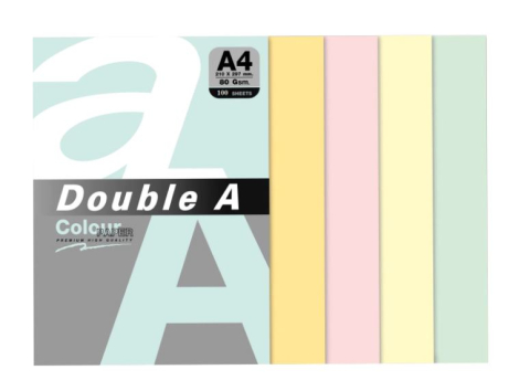 Hartie color pentru copiator - Hartie color pentru copiator A4, 80gsm, 500coli/top, Double A - 5 culori pastel asortate