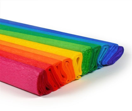 Produse si rechizite scolare - Hartie Creponata 200x25cm, curcubeu, 10 buc/set - Koh-I-Noor