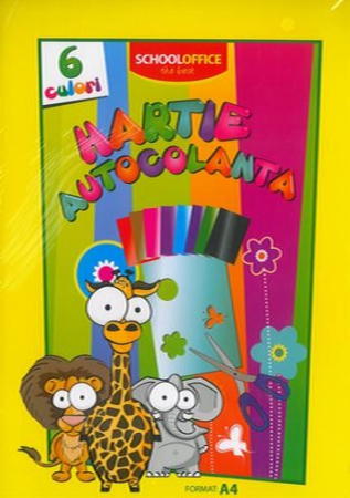 Produse si rechizite scolare - Hartie glasata autocolanta A4 - set 6 file