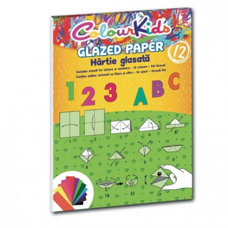 Produse si rechizite scolare - HARTIE GLASATA A4 12 CULORI/SET COLOUR KIDS PIGNA