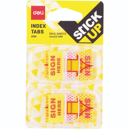 Hartie si articole din hartie - INDEX ADEZIV PLASTIC 25*44MM "SEMNEAZA AICI" 2*50 FILE DELI