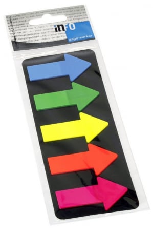 Hartie si articole din hartie - INDEX ADEZIV PLASTIC SAGEATA 5*25*45MM 25 FILE/CUL INFO NOTES