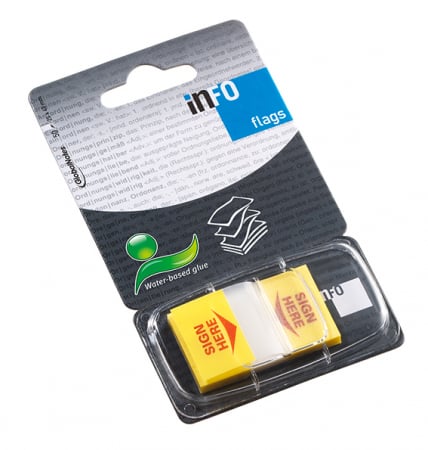 Hartie si articole din hartie - INDEX PLASTIC 25*43 MM "SEMNEAZA AICI" INFO NOTES