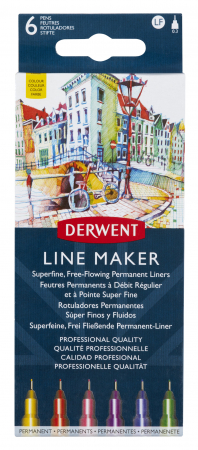 Linere si rollere - LINER 0.3 MM SET 6 PROFESIONAL DERWENT
