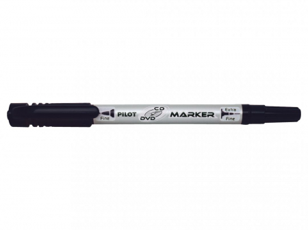 Produse si rechizite scolare - MARKER CD 2 CAPETE NEGRU TWIN PILOT
