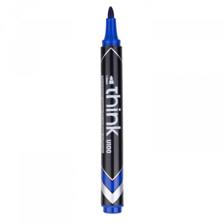MARKER PERMANENT ALBASTRU VARF ROTUND 1.5MM DELI [3]