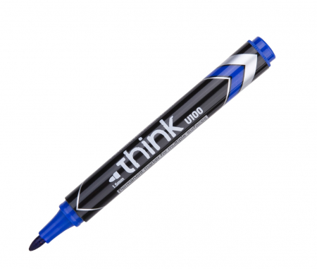 MARKER PERMANENT ALBASTRU VARF ROTUND 1.5MM DELI [1]