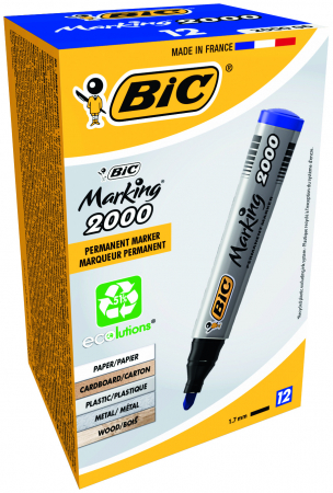 MARKER PERMANENT ALBASTRU VARF ROTUND 2000 BIC [3]