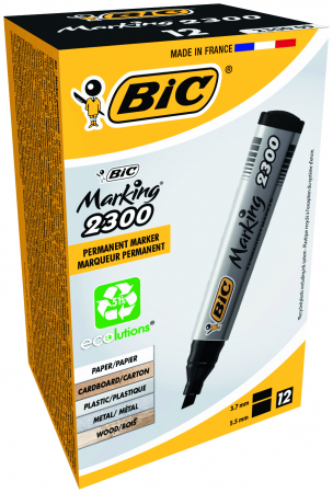 MARKER PERMANENT NEGRU VARF TESIT 2300 BIC [2]
