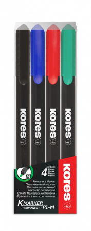 Produse si rechizite scolare - MARKER PERMANENT SET 4 1MM KORES