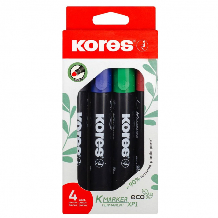 Produse si rechizite scolare - MARKER PERMANENT SET 4 3MM ECO KORES