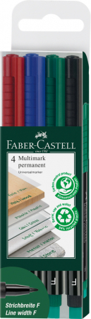 Markere permanente - MARKER PERMANENT SET 4 F MULTIMARK FABER-CASTELL