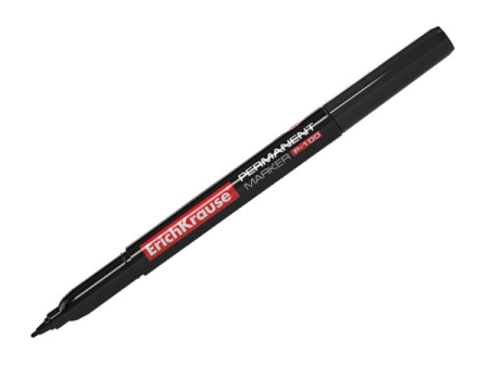 Markere permanente - Marker permanent varf rotund P-100, negru- ErichKrause 12841