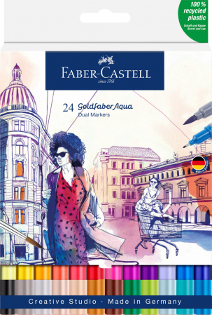 Produse si rechizite scolare - MARKER SOLUBIL 2 CAPETE SET 24 BUC CANDY SHOP GOLDFABER FABER-CASTELL