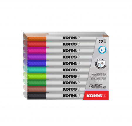 Comunicare si prezentare - MARKER WHITEBOARD SET 10 SLIM KORES