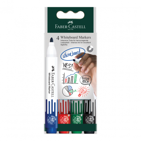Comunicare si prezentare - MARKER WHITEBOARD SET 4 W20 FABER-CASTELL