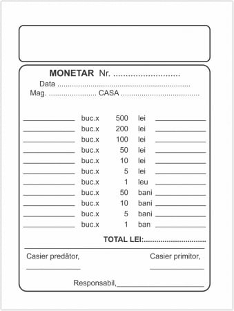 Hartie si articole din hartie - Monetar A6  - fata