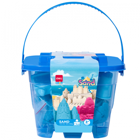 Carti si jocuri pentru copii - NISIP KINETIC GALETUSA 500G + 6 FORME MODELAJ ALBASTRU DELI