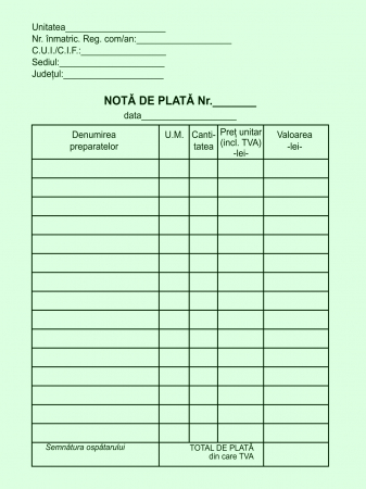 Nota de plata ospatar, autocopiativa, A6, 2 ex.(2 x 50 seturi) [1]