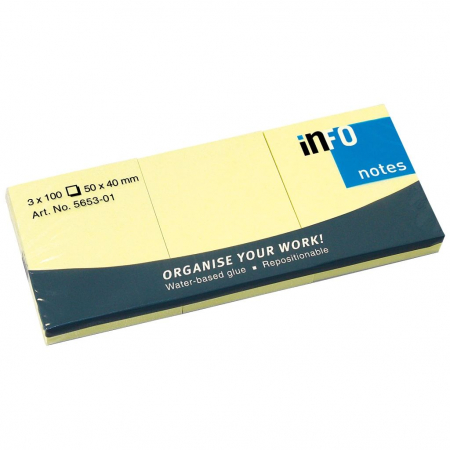 Notes adeziv si index adeziv - NOTES ADEZIV 40*50MM GALBEN PAL 3/SET 100 FILE INFO NOTES