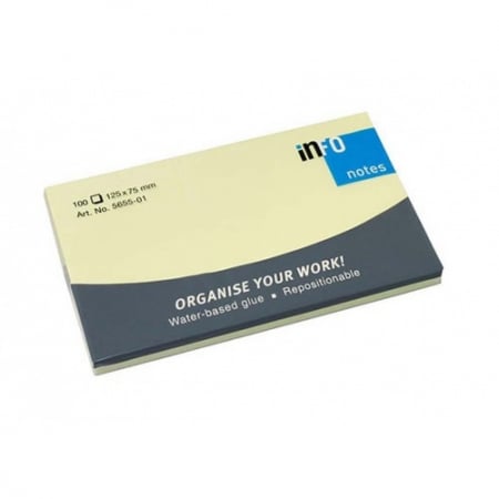 Hartie si articole din hartie - NOTES ADEZIV 75*125MM GALBEN PAL 100 FILE INFO NOTES