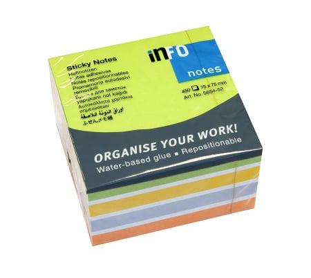 Hartie si articole din hartie - NOTES ADEZIV 75*75MM 450 FILE INFO NOTES