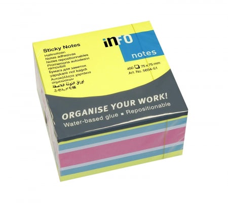 Hartie si articole din hartie - NOTES ADEZIV 75*75MM 450 FILE INFO NOTES