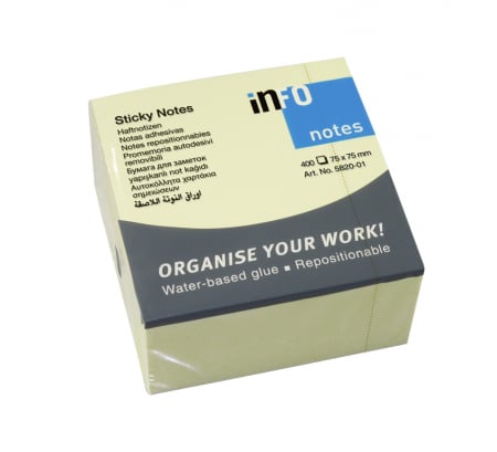 Hartie si articole din hartie - NOTES ADEZIV 75*75MM GALBEN PAL 400 FILE INFO NOTES