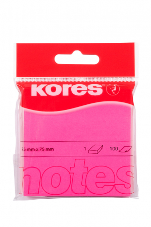 Hartie si articole din hartie - NOTES ADEZIV 75*75MM ROZ NEON 100 FILE KORES