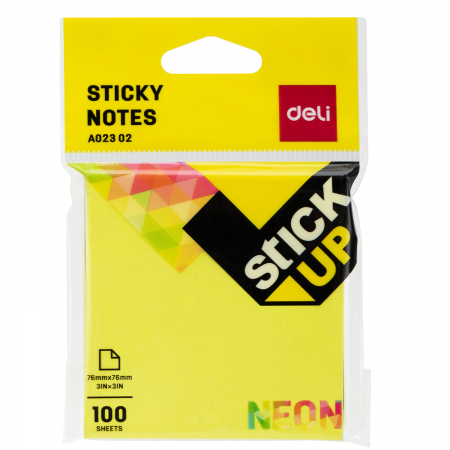 Hartie si articole din hartie - NOTES ADEZIV 76*76MM 100 FILE NEON DELI